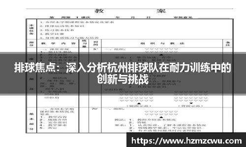 排球焦点：深入分析杭州排球队在耐力训练中的创新与挑战